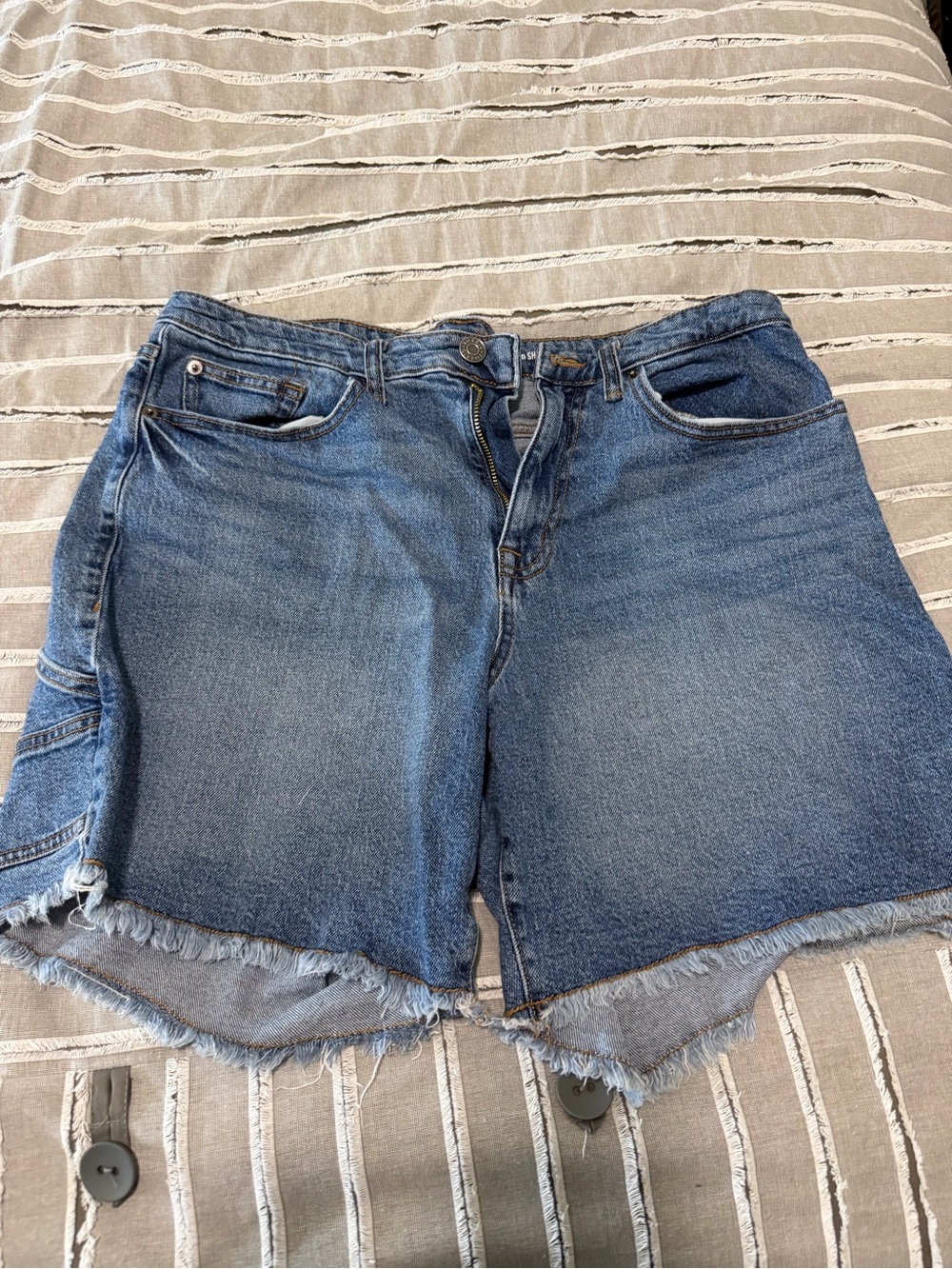 torrid Blue Frayed Denim Cutoff Shorts